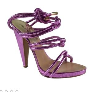 DSQUARED2 Metallic Wrap Around Ankle Strap Heels – Retail $950 size 6